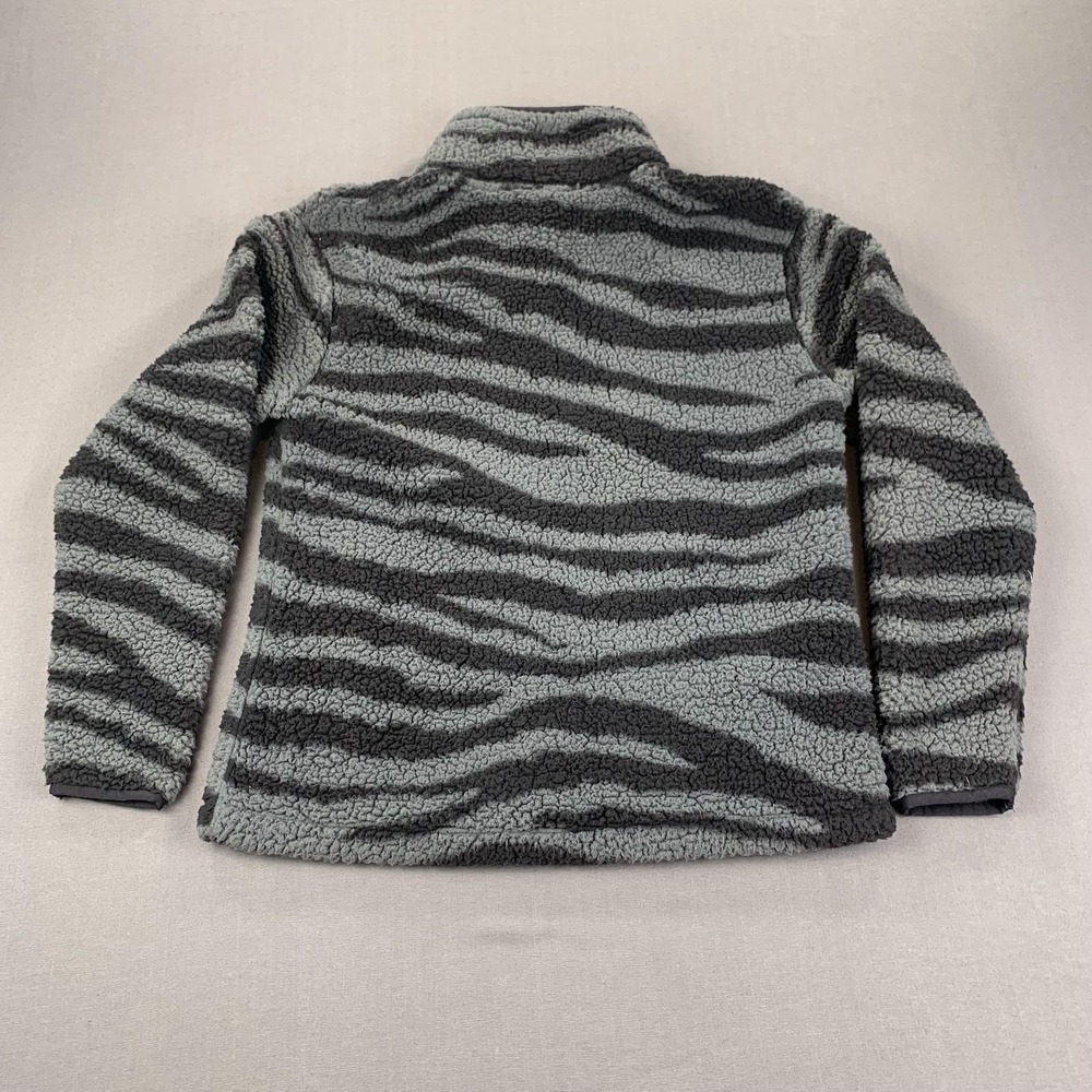 PINK Victoria's Secret Jacket Womens XS‎ Gray Black Sherpa Fleece Full Zip Zebra - Picture 6 of 15